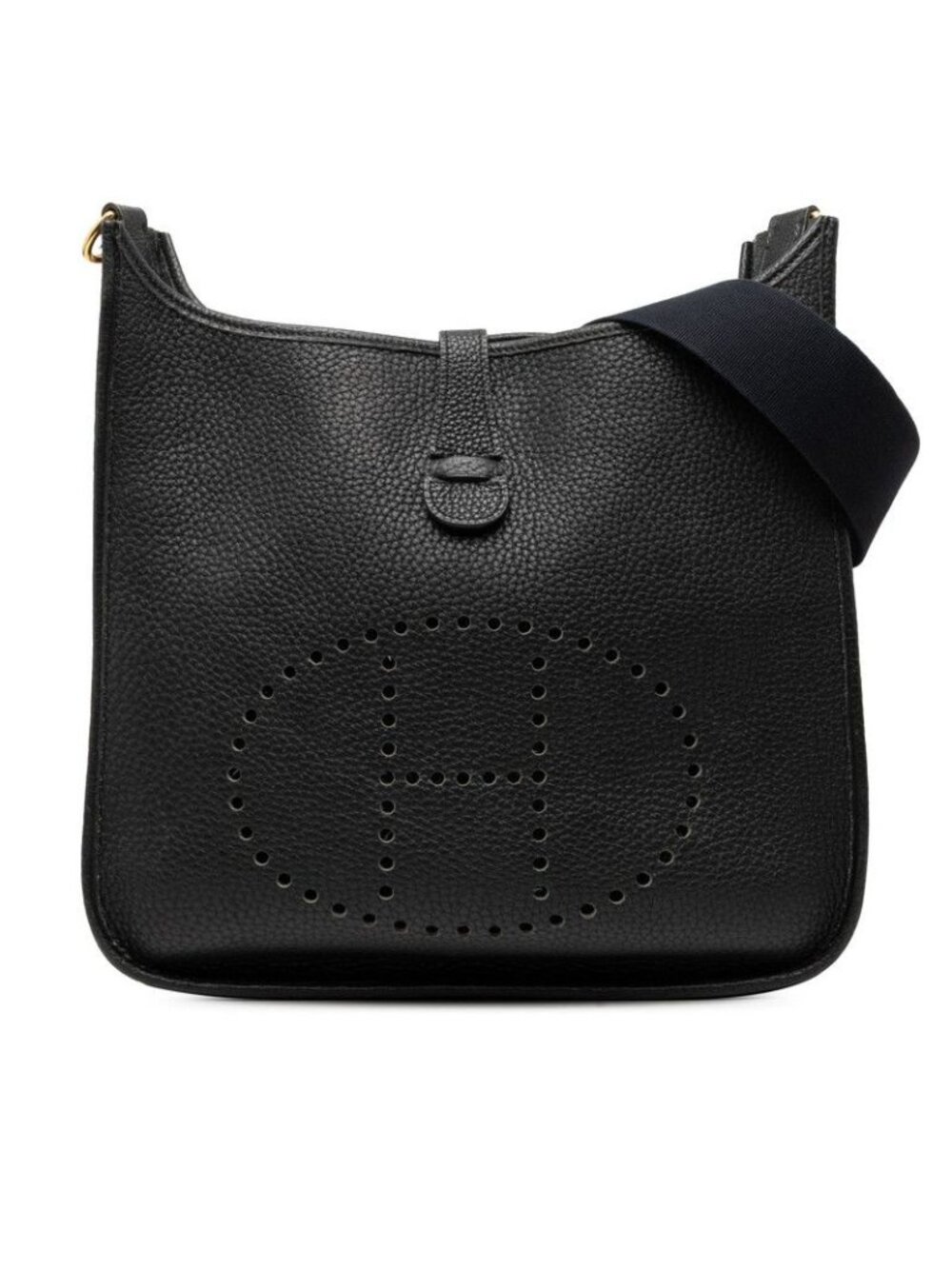 Hermes Evelyne GM Crossbody Shoulder Bag Black Taurillon Clemence